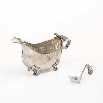 Sauce boat, silver, Rococo style, Swedish import mark, first half of the 20th century.
