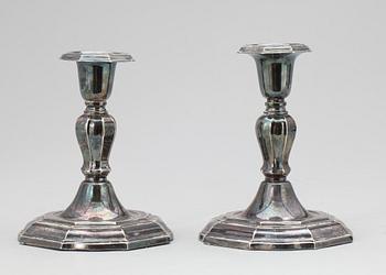 LJUSSTAKAR, ett par, silver, C G Hallberg, Stockholm. 1931.
