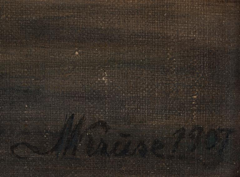 NIELS KRUSE, olja på pannå, sign o dat 1907.