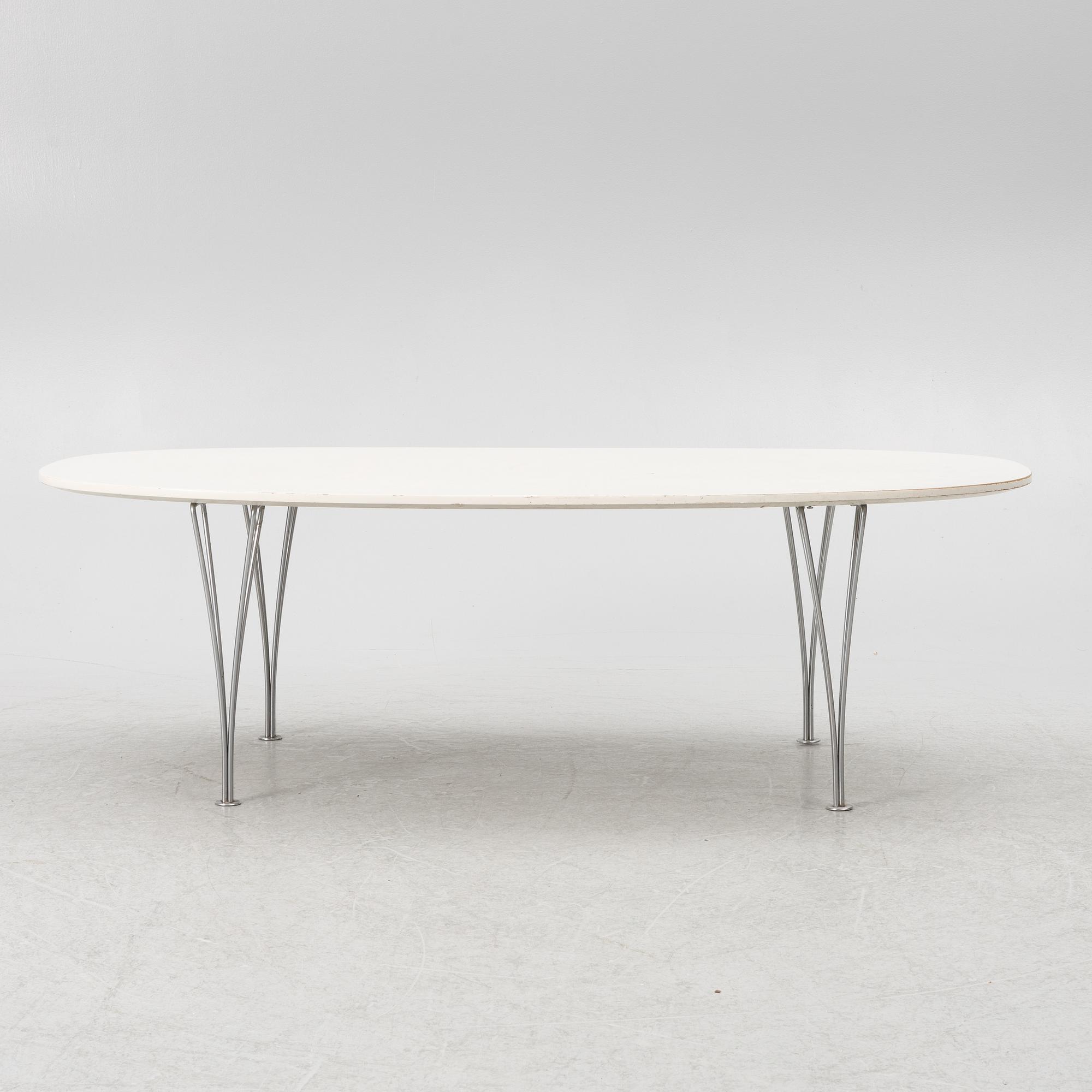 Bruno Mathsson, & Piet Hein, coffee table "Superellipse", second half of the 20th century.