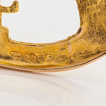 Björn Weckström, brosch "Solskeppet", 14K guld, odlad pärla, Lapponia 1968.