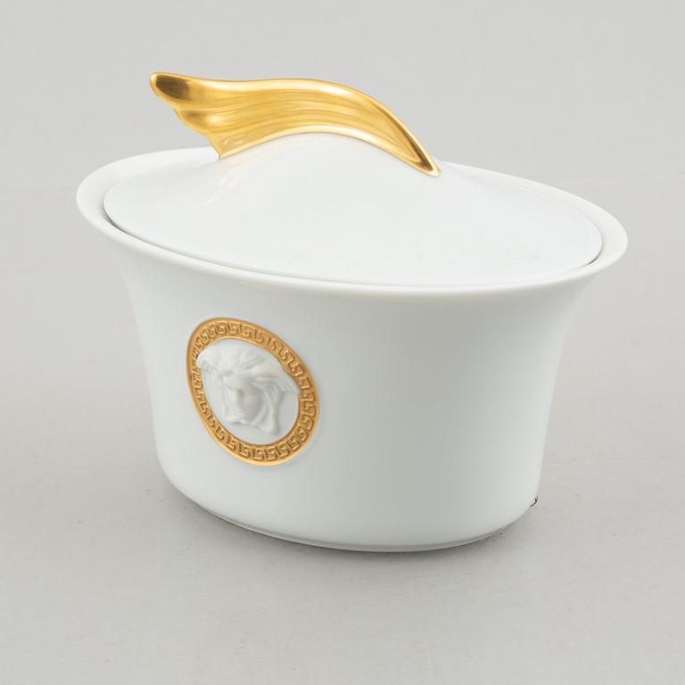 A set of eight porcelain coffee service pieces, 'Ikarus Médaillon Méandre d'Or', Versace for Rosenthal.