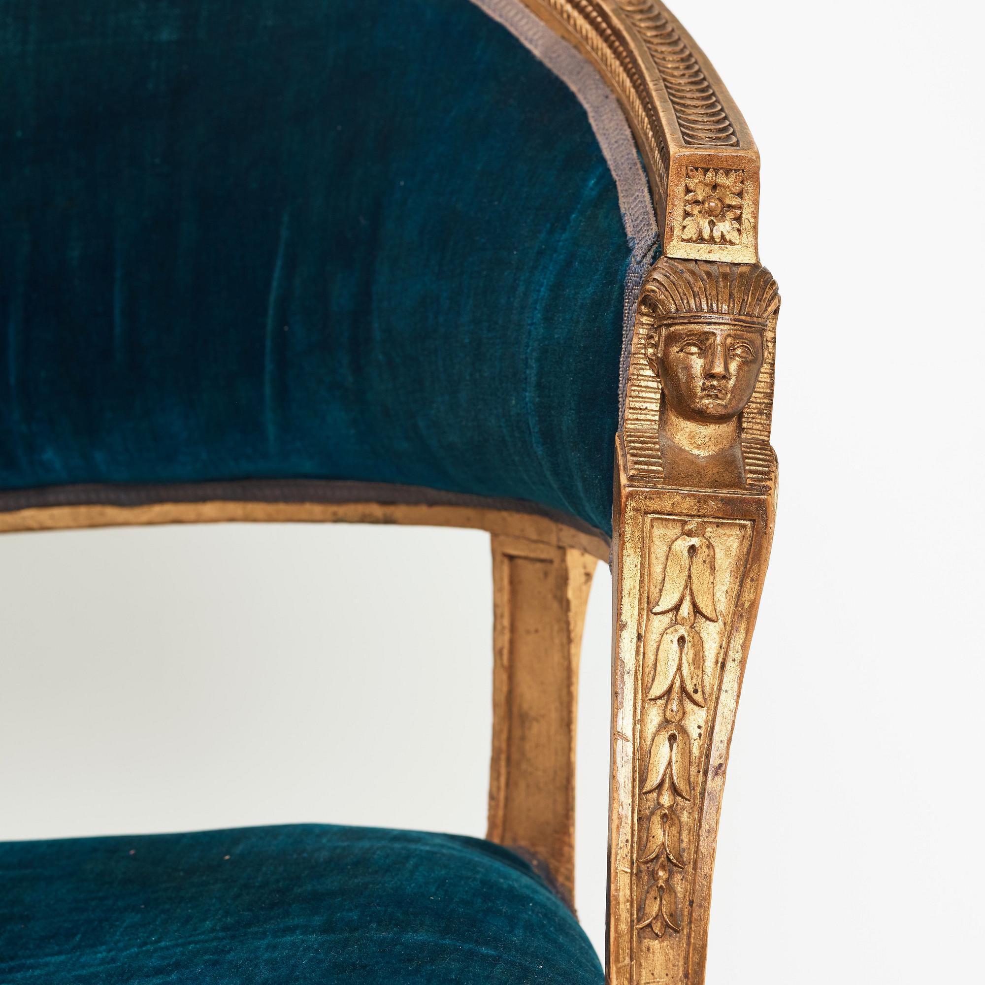 A pair of late Gustavian armchairs by Ephraim Ståhl (master in Stockholm 1794-1820).