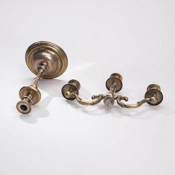 KANDELABER, försilvrad mässing, sekelskiftet 1800/1900.
