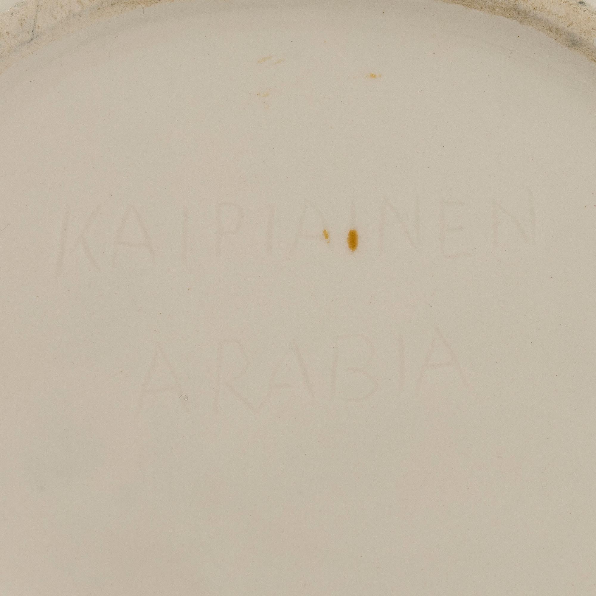 Birger Kaipiainen, dekorationstallrik, signerad Kaipiainen Arabia.