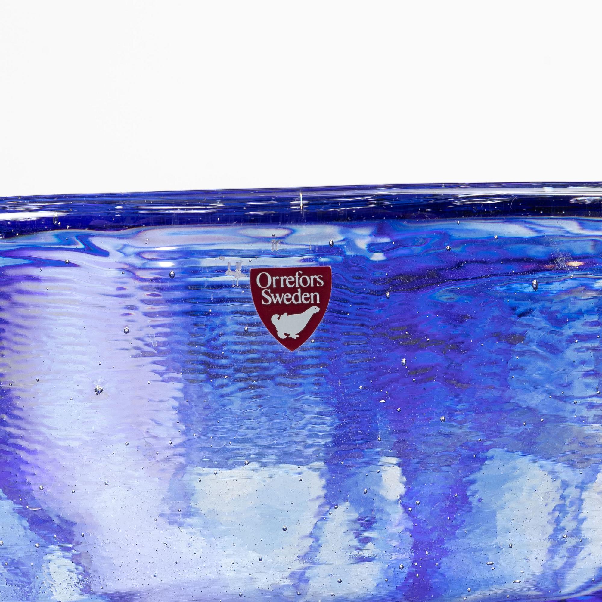 Lars Hellsten, skål, glas, Orrefors 1994.