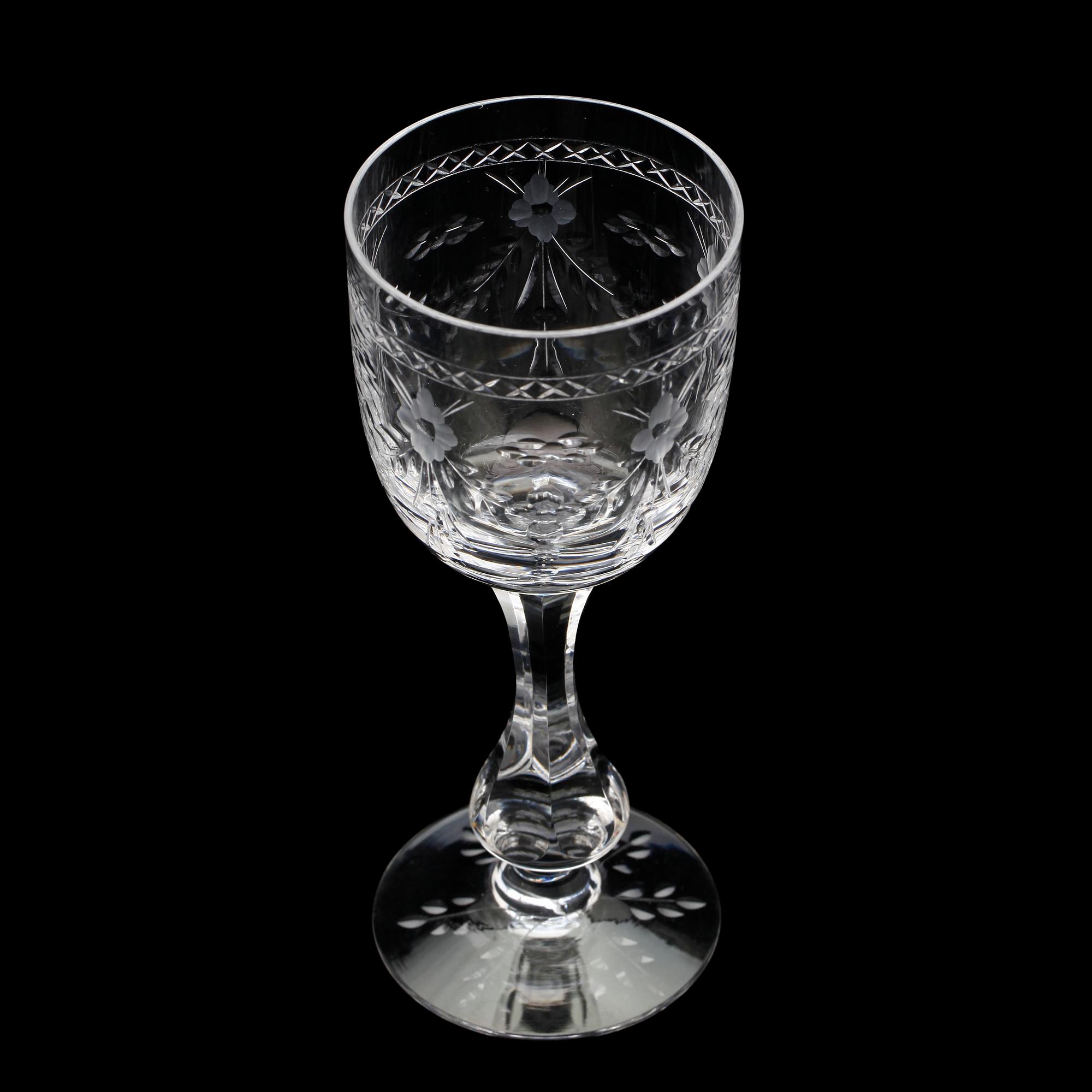 VITVINSGLAS, 12 st, "Mac Guirlang", Fritz Kallenberg, Boda, tillverkade ca 1952 - ca 1975.