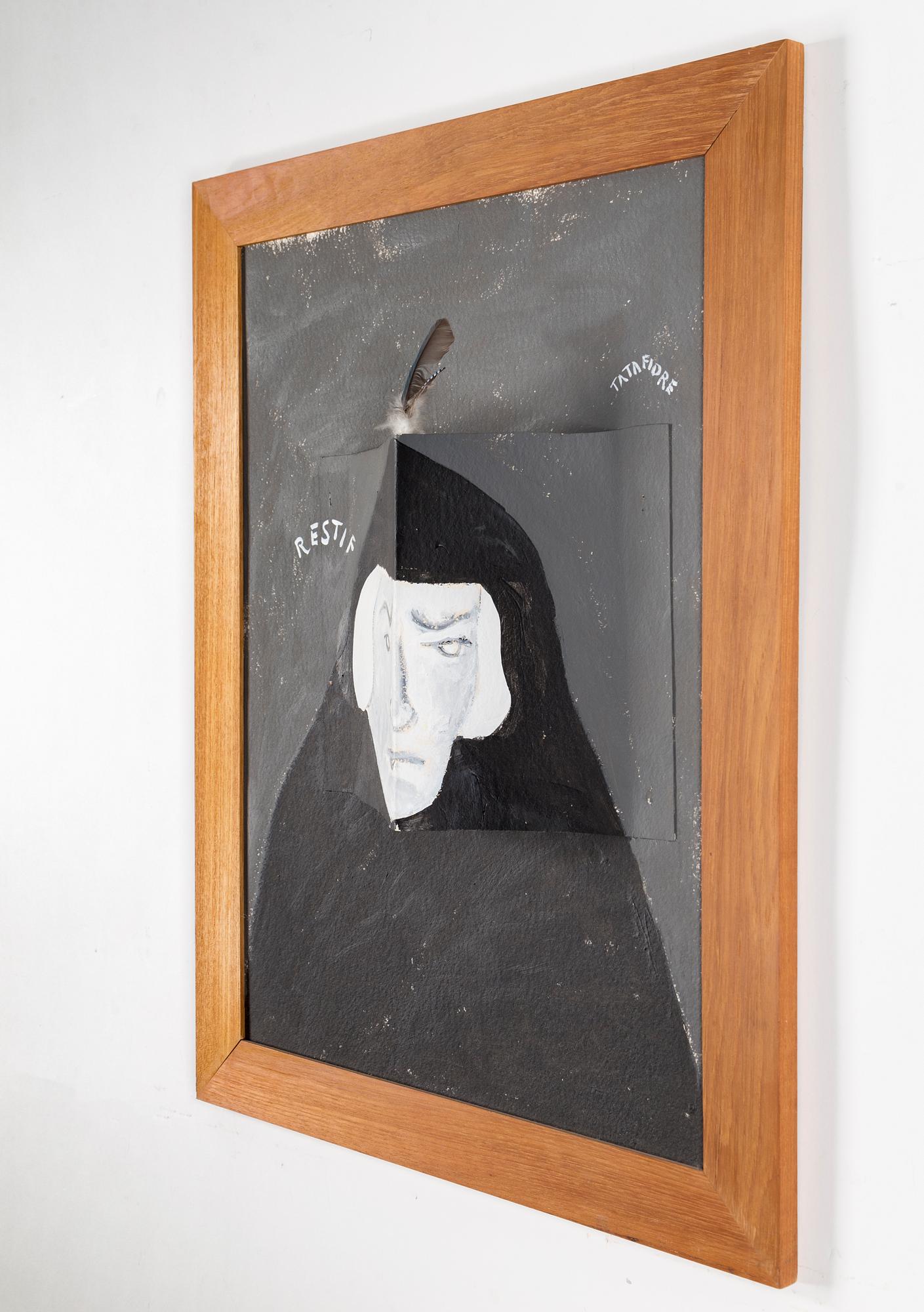 ERNESTO TATAFIORE, mixed media on panel. Signed Tatafiore.