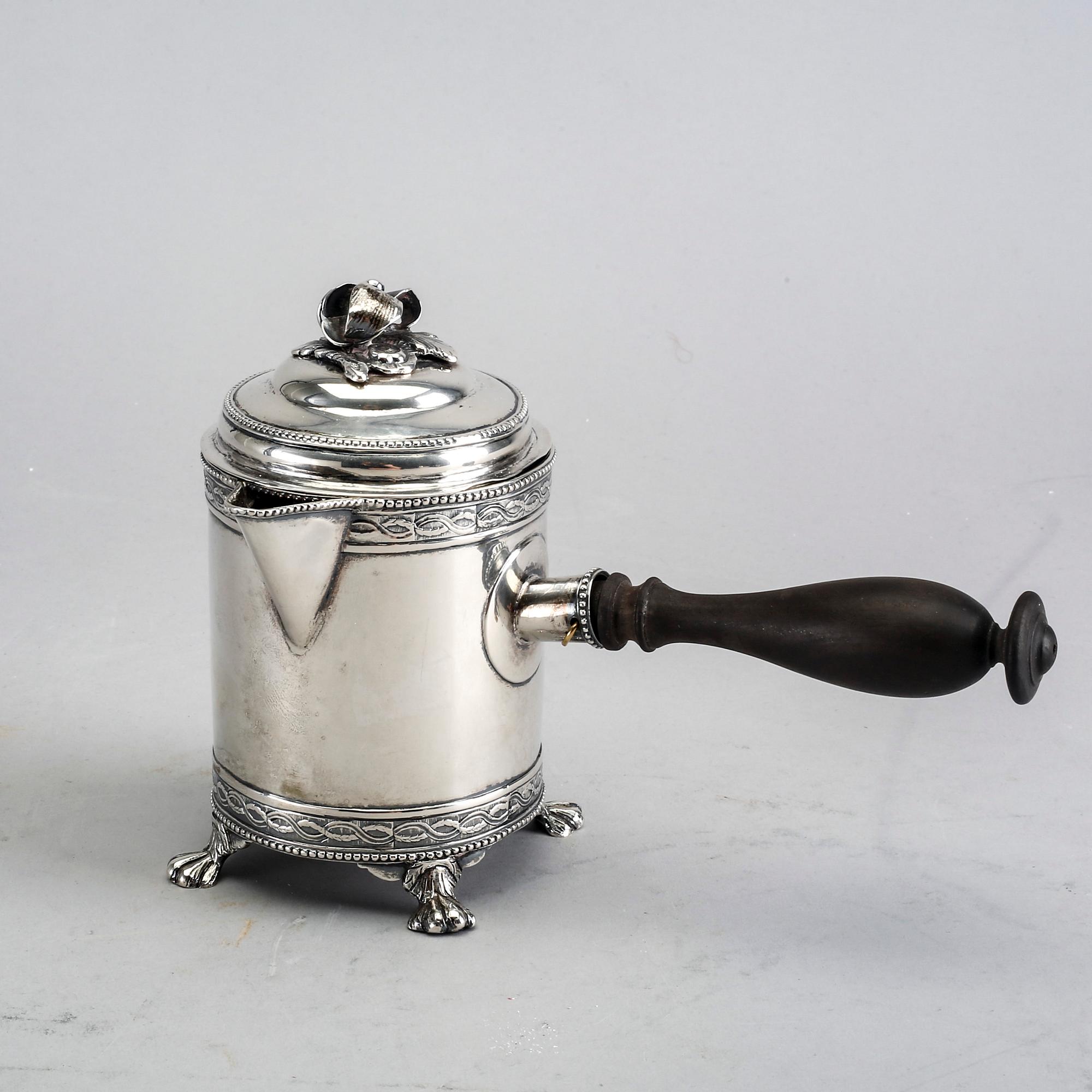 Peter Johan Zetterling chokladkanna silver Linköping 1793.