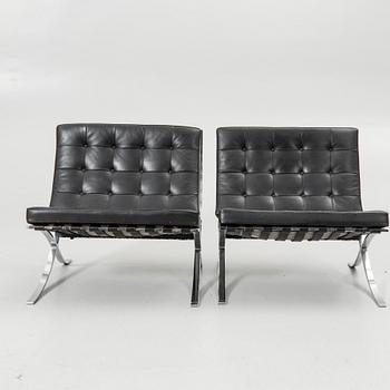 Ludwig Mies van der Rohe, Fåtöljer, ett par, "Barcelona", Knoll.
