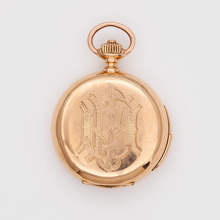 SAVONETTE, minutrepeter, ankargång, guld, ca 1890.