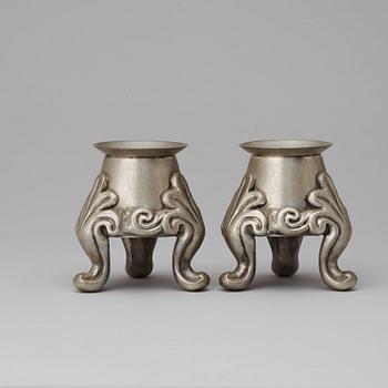 A pair of Svenskt Tenn pewter candlesticks, Stockholm 1928.