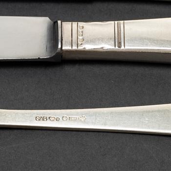 JACOB ÄNGMAN, 78 psc silver cutlery 'Rosenholm', GAB Stockholm.