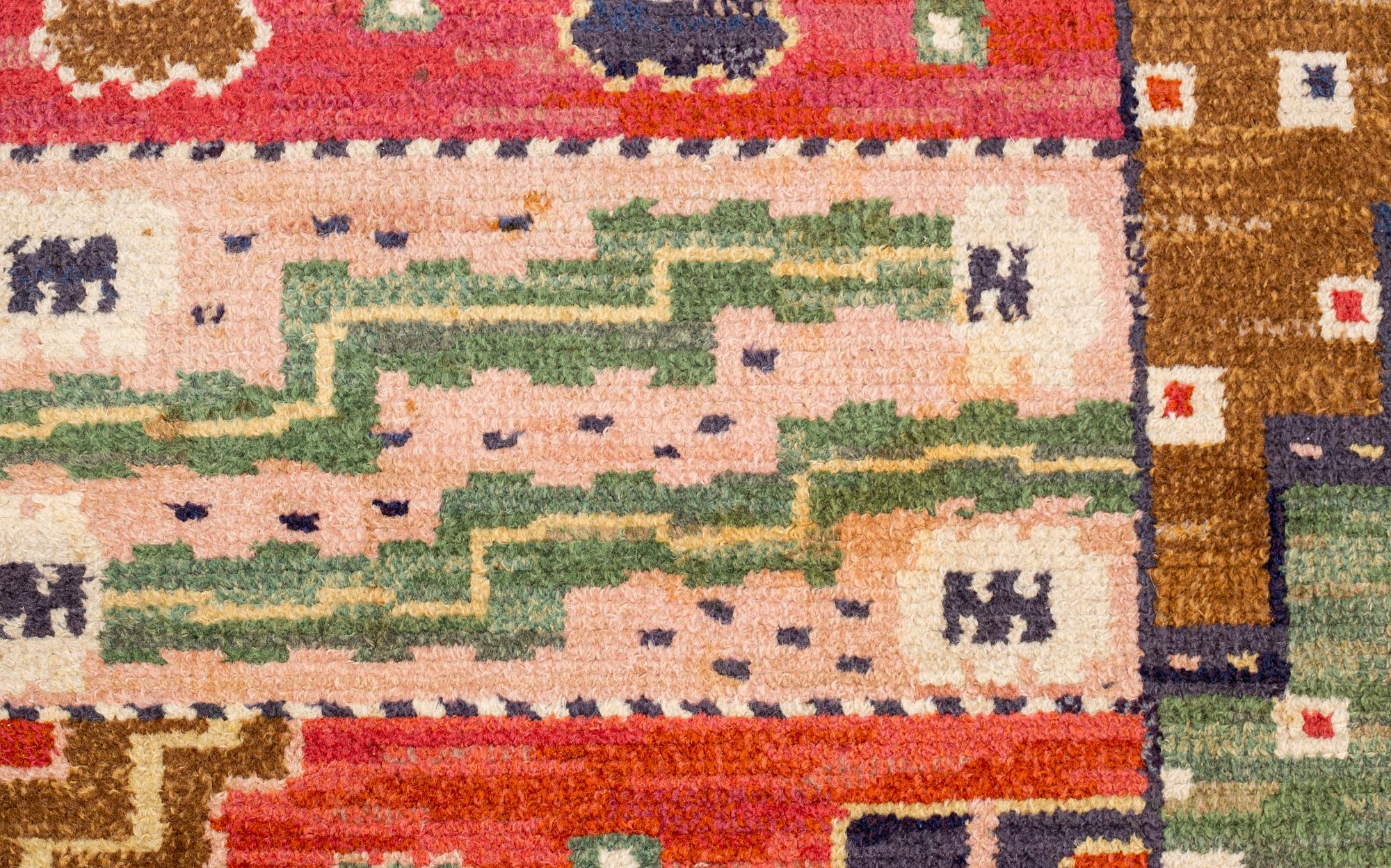 Märta Måås-Fjetterström, matto, "Tornet", knotted pile, ca 298-304,5 x 202,5-205,5 cm, signed AB MMF.