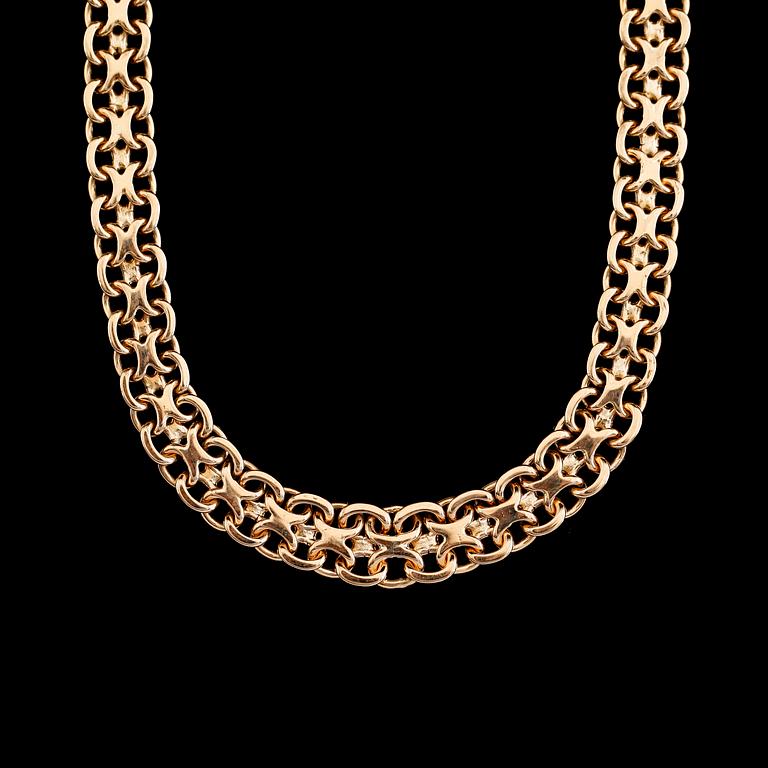 COLLIER, 18 k guld, svenska stämplar RGW, 1959. Total vikt ca 30 g.