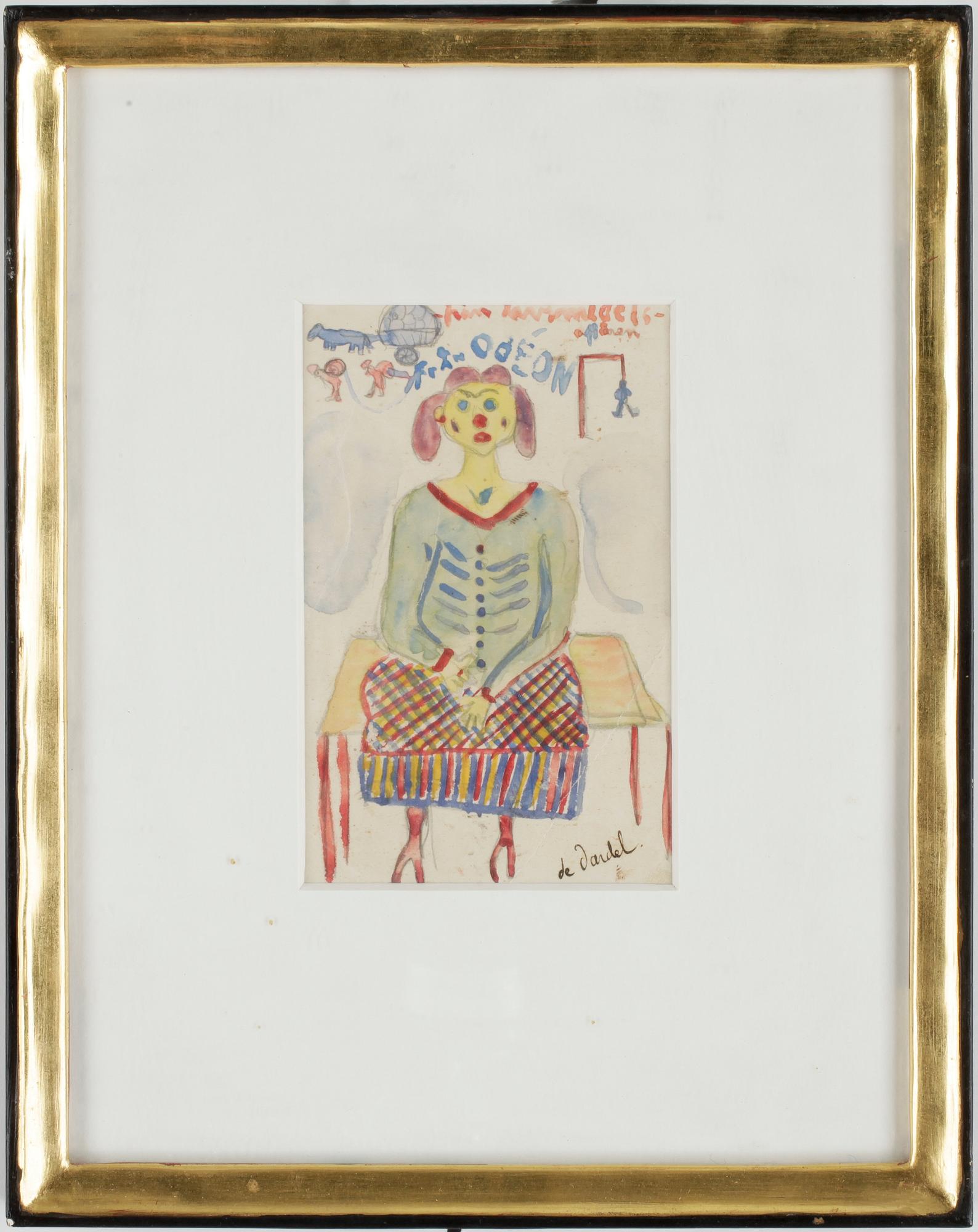 NILS VON DARDEL, akvarell på brevkort, sign o dat på poststpl 1919.