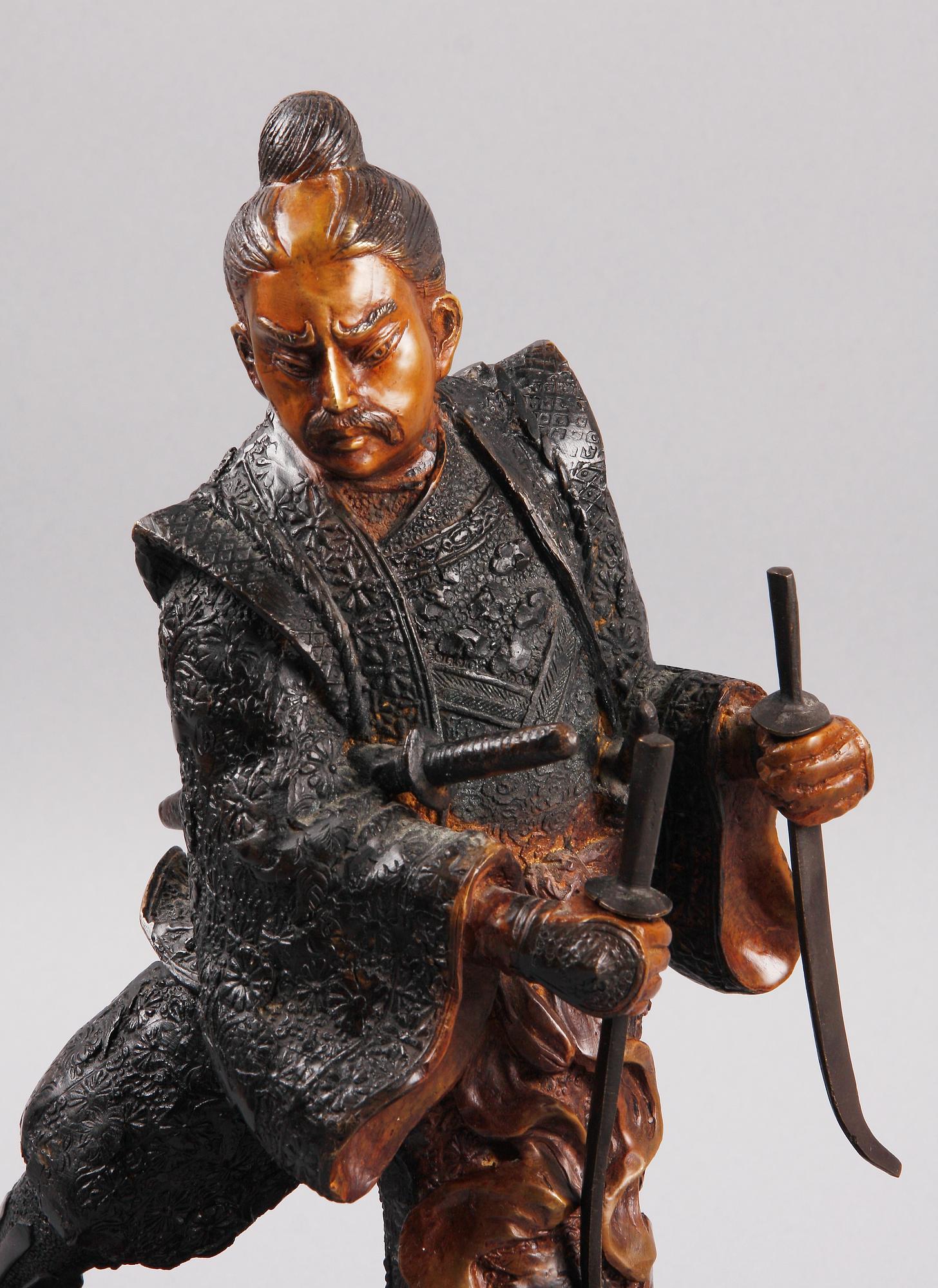 SKULPTUR, patinerad brons, Japan. 1900-tal.