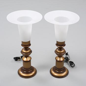 BORDSLAMPOR, ett par, Luxus, 1900-talets andra hälft.