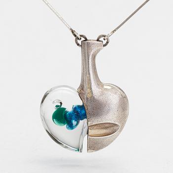 Björn Weckström, a sterling silver and acrylic 'Space apple' necklace for Lapponia 1976.