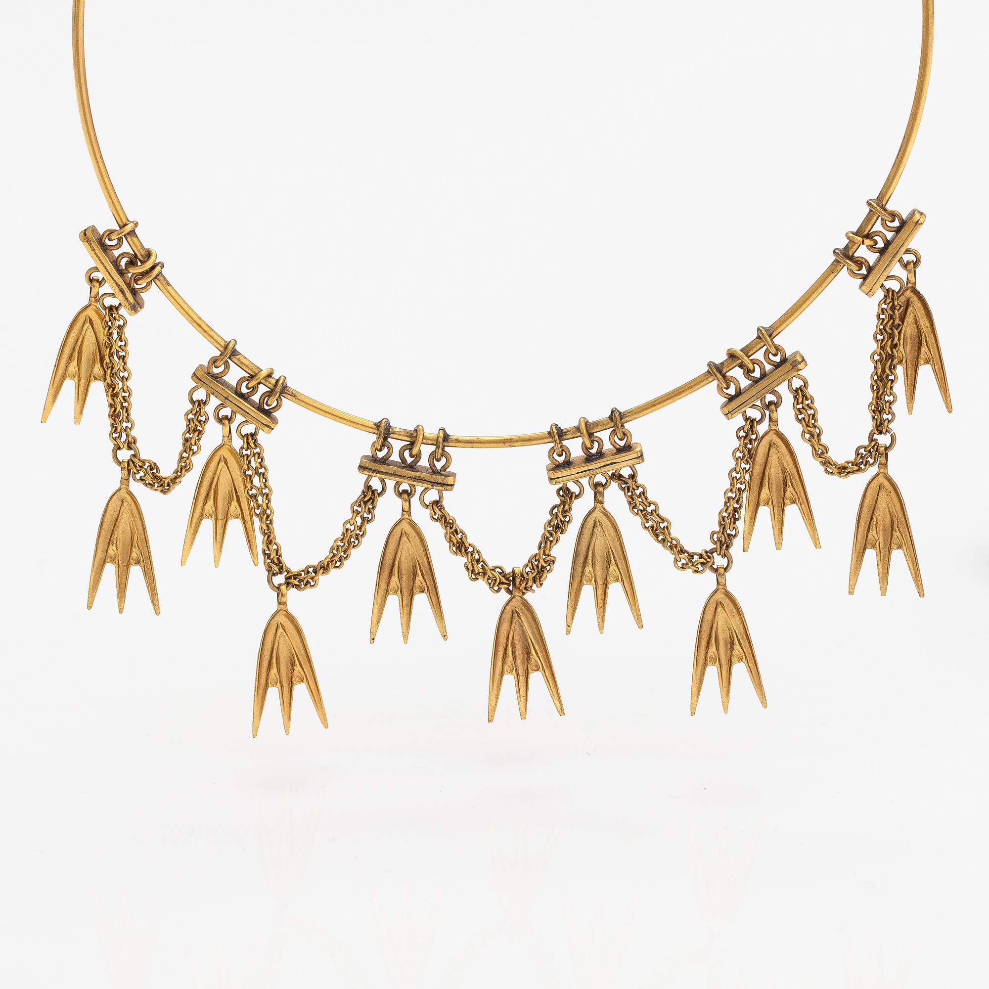 Heli Vuori, A bronze necklace "Tähkäkääty". Kalevala Koru, Helsinki 1948-1950s.