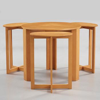 A HI-gruppen nest of four cherry tables, Stig Lönngren, Lars Larsson, Sweden 1974.