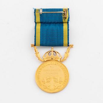 Gustav VI Adolf, Medalj, 18K guld. 1954.