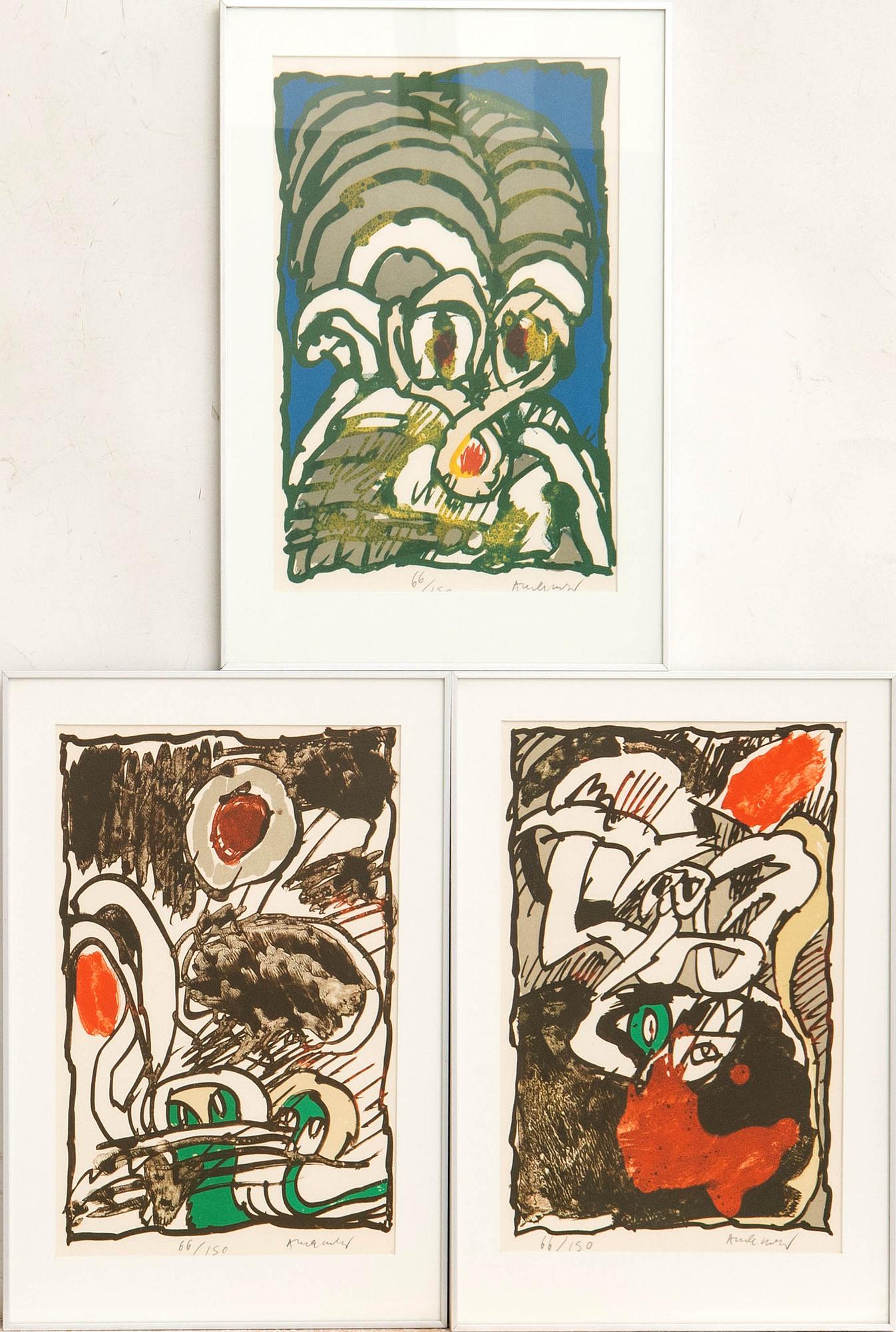 Pierre Alechinsky, "3 litografier till Louisiania" med mapp.