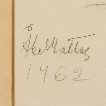 ÅKE MATTAS, blyertsteckning, signerad och daterad 1962.