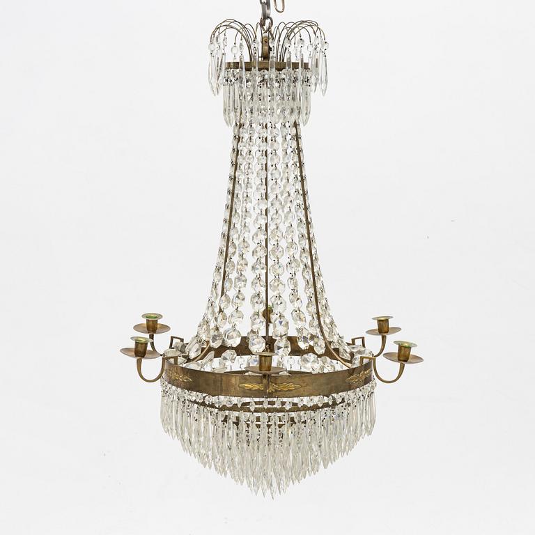 An Empire style chandelier, early 20th Century.