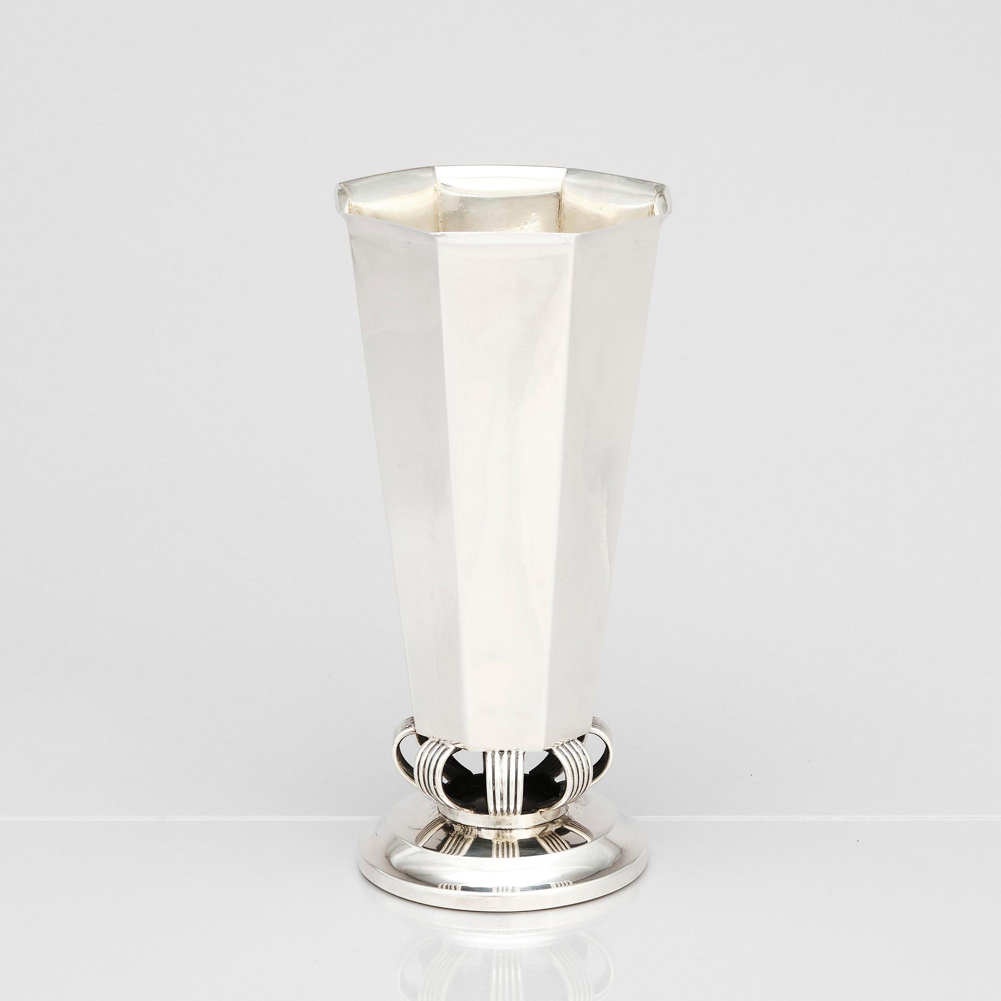 Tore Kullander, a silver vase, Silversmén Borås, Sweden 1947.