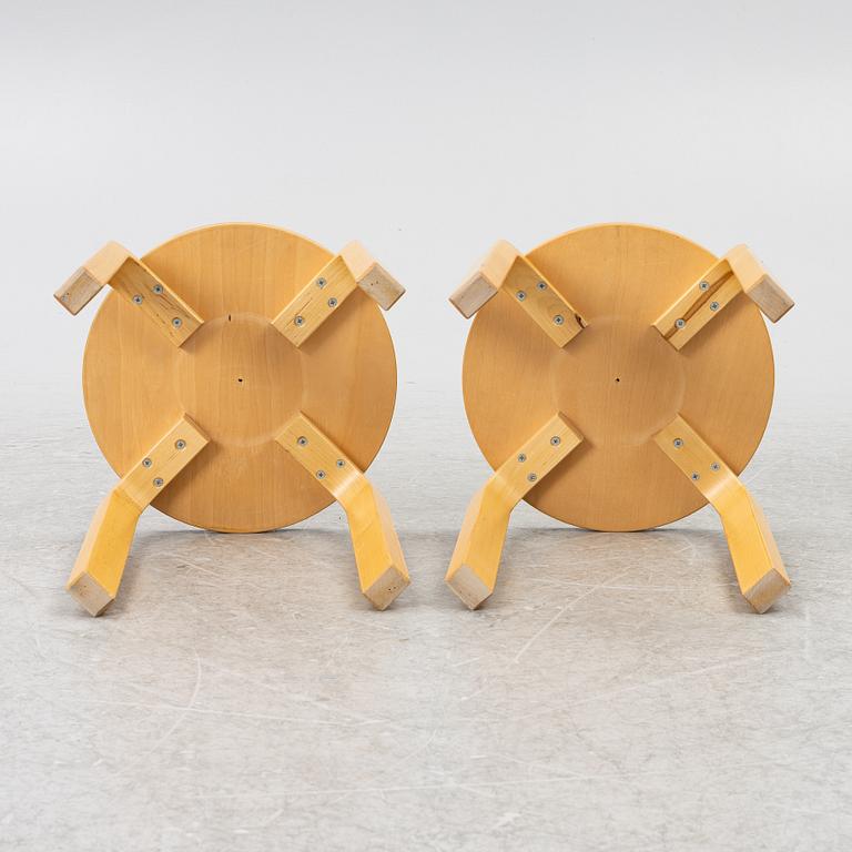 Alvar Aalto, a pair of model E60 stools, Artek, Finland.