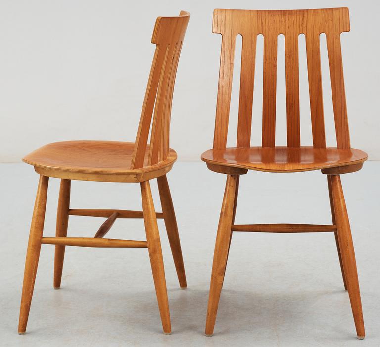 STOLAR, 4 st, "Tallåsenstolen", Jan Hallberg, Edsbyverken, 1960-tal.