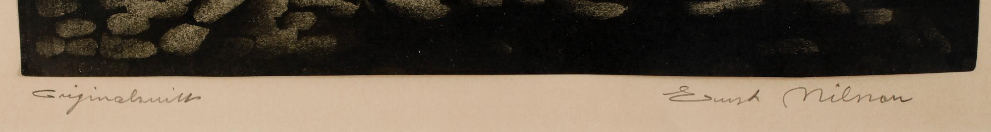 ERNST NILSSON, träsnitt, sign.
