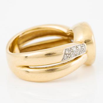 Ring och hängsmycke, 18K guld med ametister och åttkantslipade diamanter.