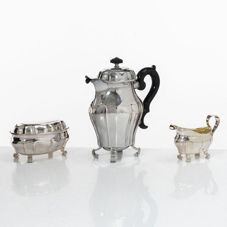 A three-piece silver coffee service, GAB, Stockholm, 1929-31.