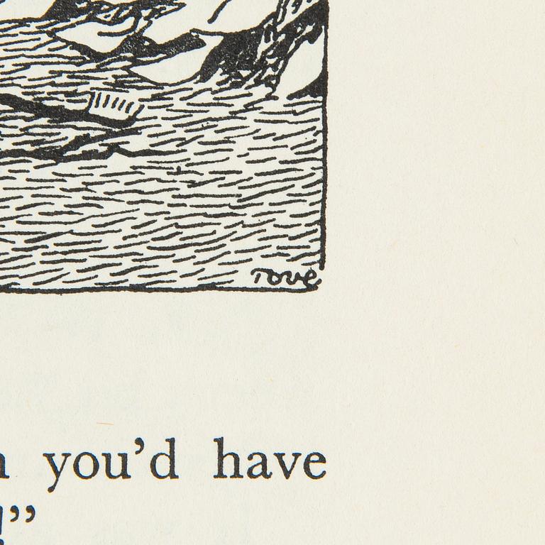 Tove Jansson, Bok 1 upplagan "Moominsummer Madness", Limited Ernest Benn London 1955.