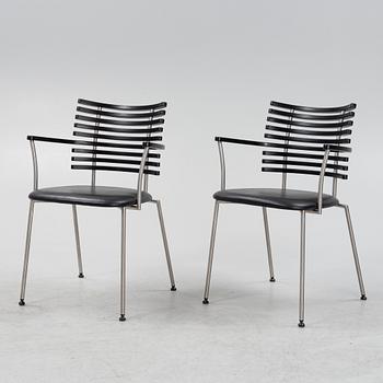 A set of eight leather upholstered 'Tiger GM 4106' armchairs from Naver Collection.