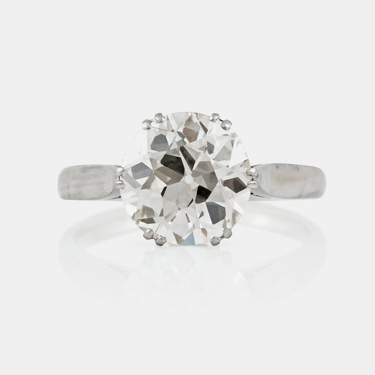RING med gammalslipad diamant ca 2.50 ct, kvalitet ca M-N/VVS.
