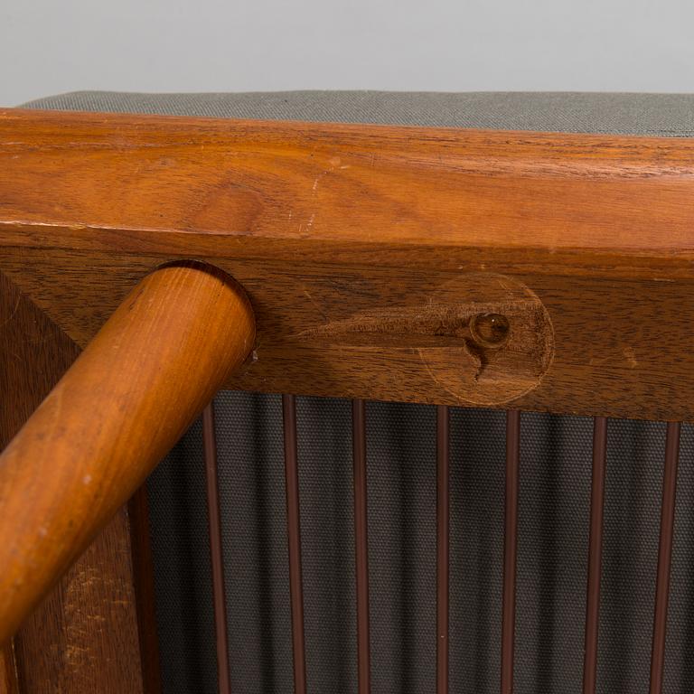 Peter Hvidt & Orla Mølgaard Nielsen, A three piece Danish 'Minerva' sofa suite with a table for France & Son, 1950s/1960.