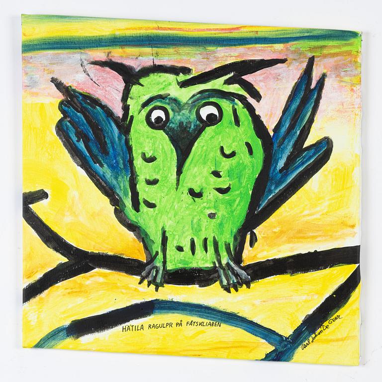 Carl Johan De Geer, akryl på duk, signerad.