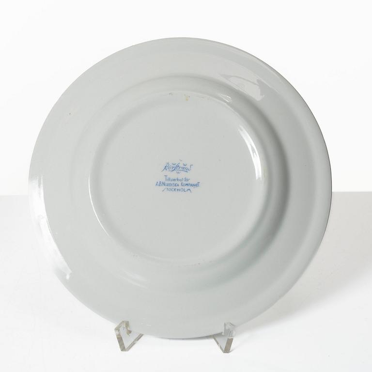 Matservis, 45 delar, porslin, "Kungliga Svenska Segelsällskapet", tillverkad för Nordiska Kompaniet, Rörstrand.