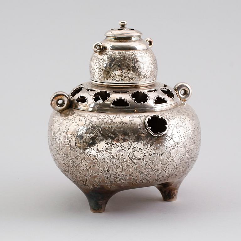 RÖKELSEKAR, försilvrad metall, ostindisk, 1900-tal.