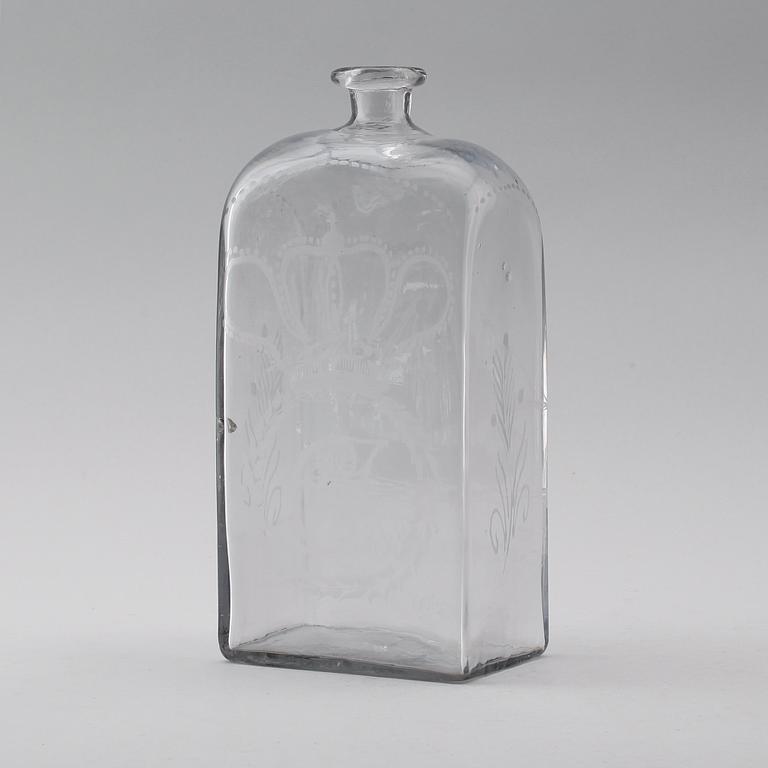 BRÄNNVINSPLUNTA, glas, 1800-tal.