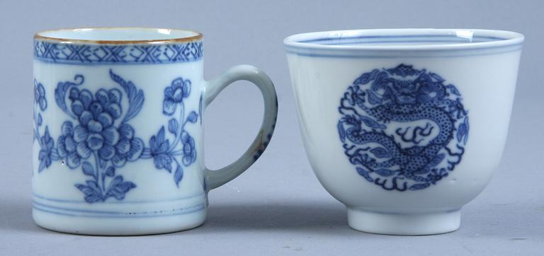 PARTI PORSLIN, 5 delar, Kina samt Japan, 1700-1900-tal.