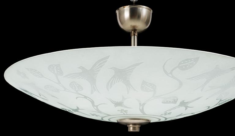 TAKLAMPA, glas, 1900-tal.