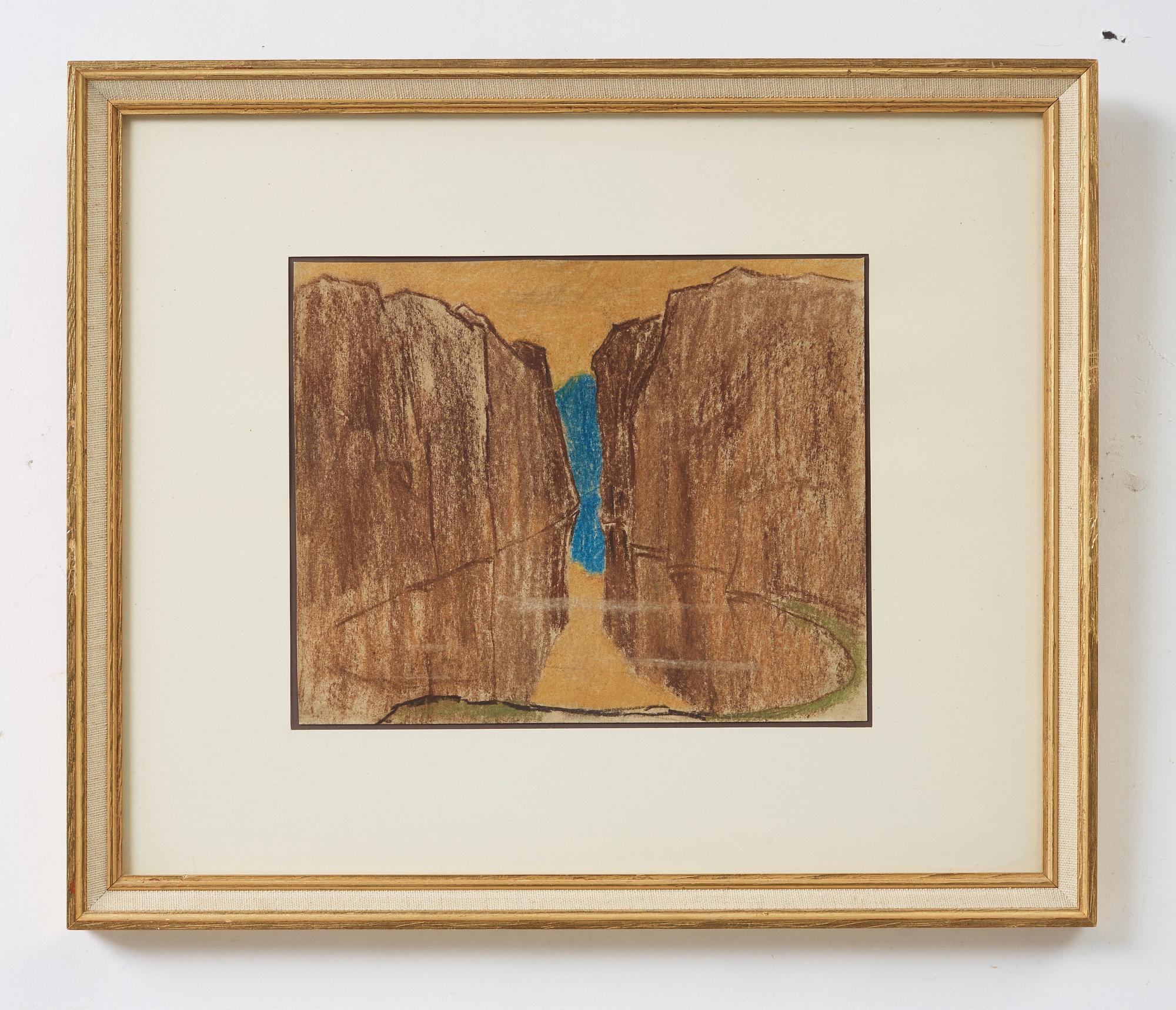 Carl Fredrik Hill, Speglande reservoar mellan två ökenklippor.