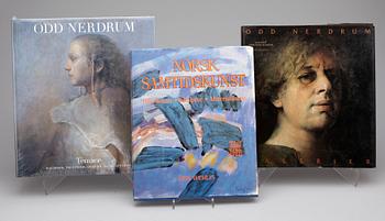 PARTI KONSTBÖCKER, 7 st, mest om Odd Nerdrum, bla "Odd Nerdrum" av Jan-Erik Ebbestad Hansen, 1995.