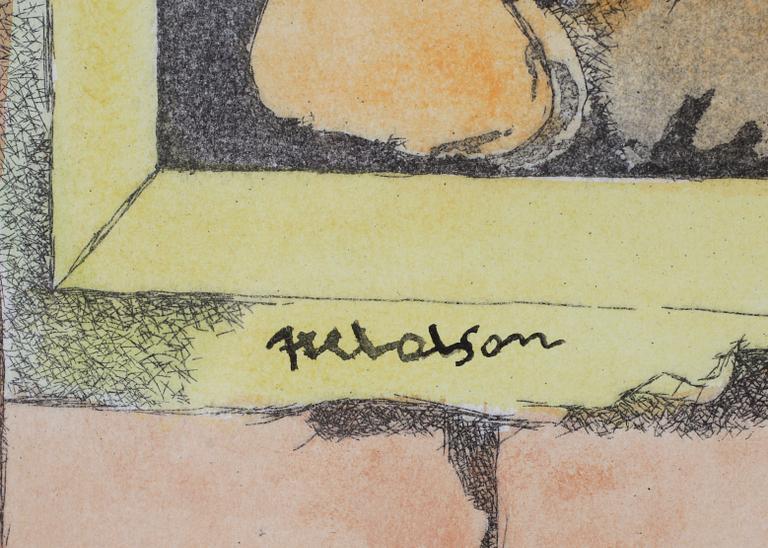 AXEL OLSON, blandteknik, signerad.