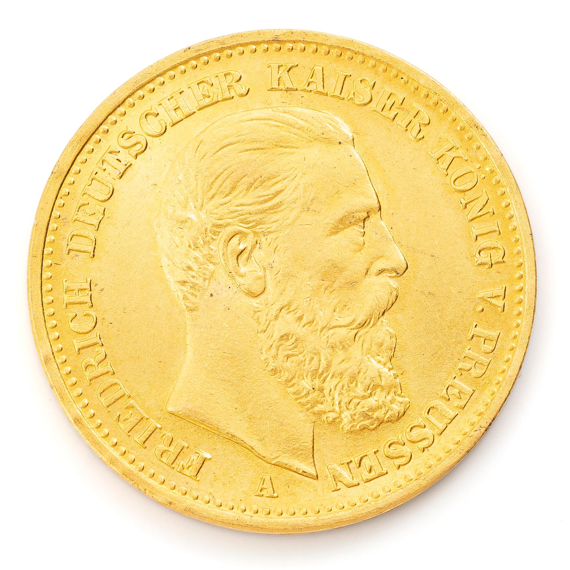Guldmynt, Tyskland, Friedrich III, 20 Mark, 1888.