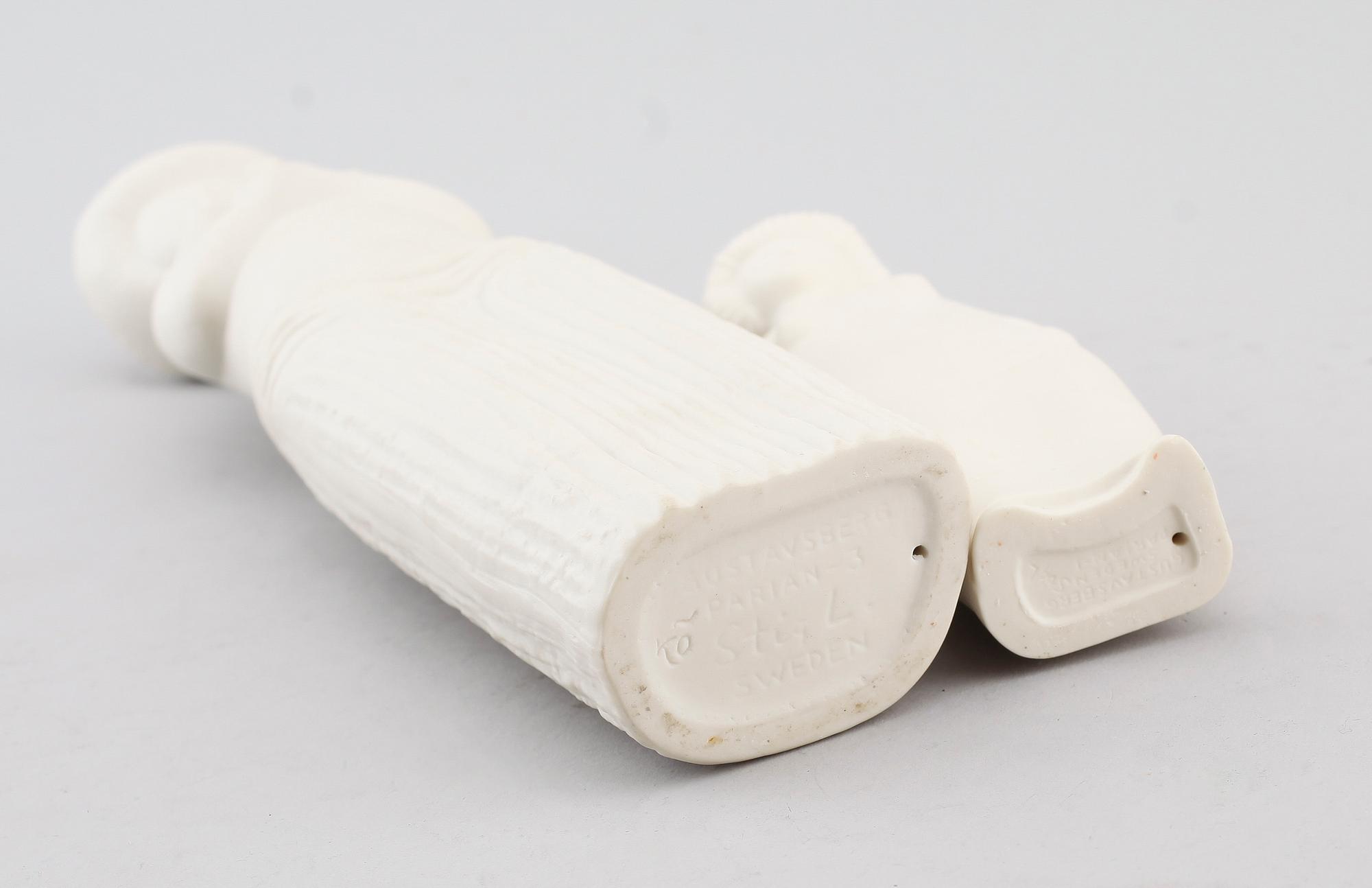FIGURER, 2 st, parian, ur serien Figurin, Stig Lindberg, Gustavsberg.